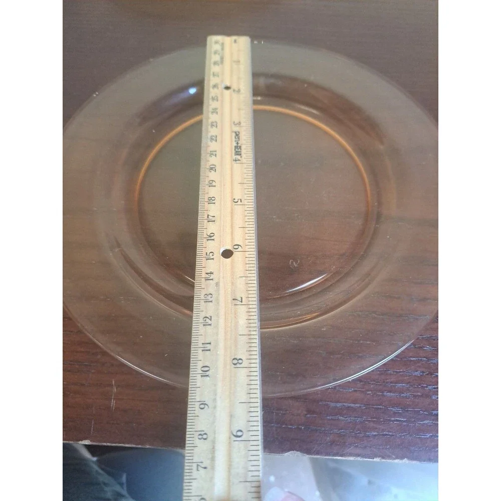 Vintage Amber Glass Plate 8.5in